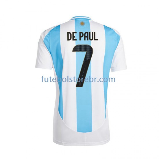 Camisa Argentina De Paul 7 I 2024 manga curta pro Masculina