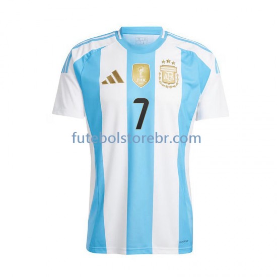 Camisa Argentina De Paul 7 I 2024 manga curta pro Masculina