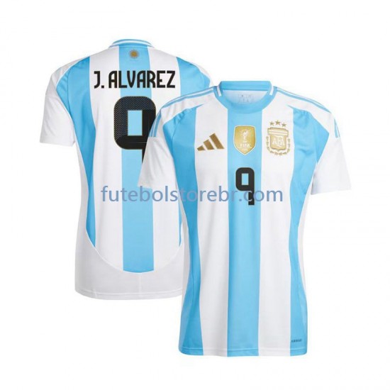 Camisa Argentina Julian Alvarez 9 I 2024 manga curta pro Masculina