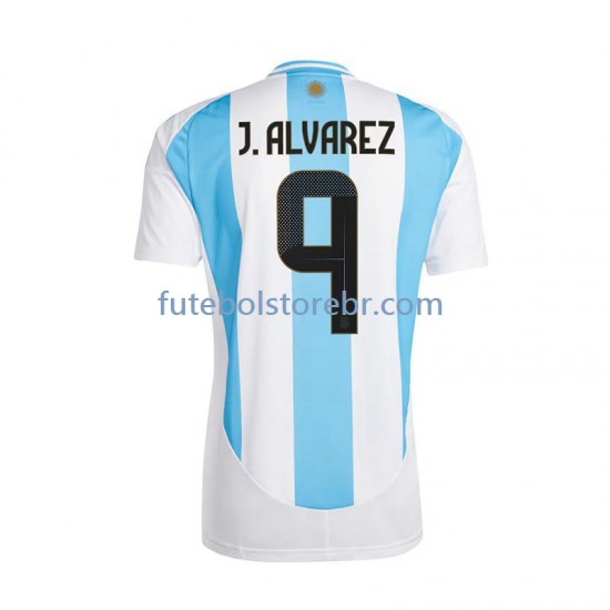 Camisa Argentina Julian Alvarez 9 I 2024 manga curta pro Masculina