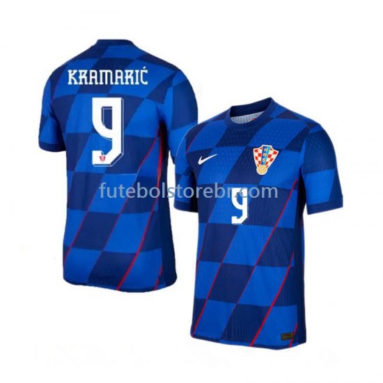 Camisa Croácia Andrej Kramaric 9 II Euro 2024 manga curta pro Masculina