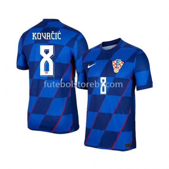 Camisa Croácia Mateo Kovacic 8 II Euro 2024 manga curta pro Masculina