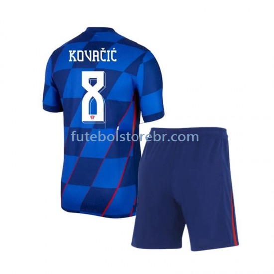 Camisa Croácia Mateo Kovacic 8 II Euro 2024 manga curta pro Juvenil