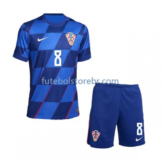 Camisa Croácia Mateo Kovacic 8 II Euro 2024 manga curta pro Juvenil