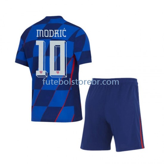 Camisa Croácia Modrić 10 II Euro 2024 manga curta pro Juvenil