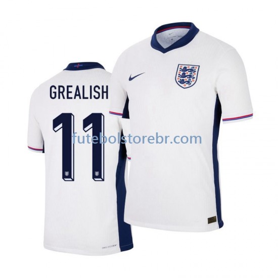 Camisa Inglaterra Jack Grealish 11 I Euro 2024 manga curta pro Masculina