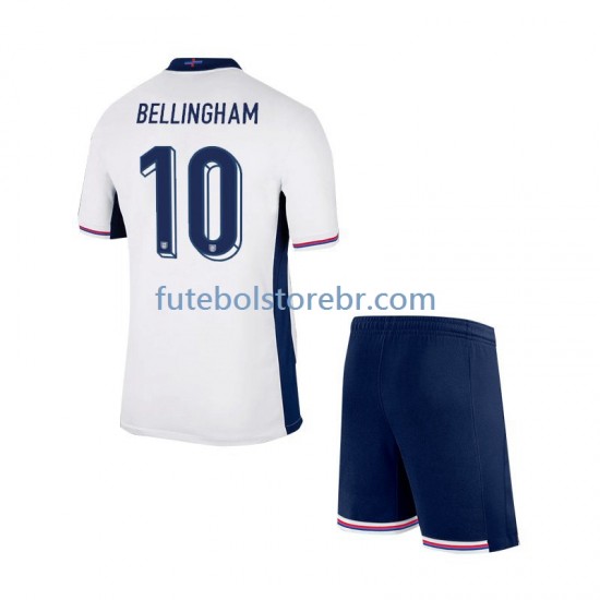 Camisa Inglaterra Jude Bellingham 10 I Euro 2024 manga curta pro Juvenil