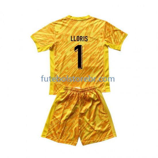 Camisa Goleiro França Hugo Lloris 1 I Euro 2024 manga curta pro Juvenil