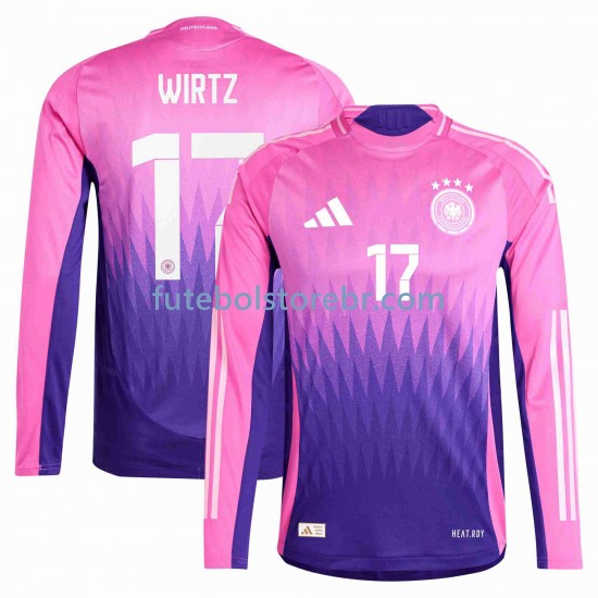 Camisa Alemanha Florian Wirtz 17 II Euro 2024 manga longa pro Masculina