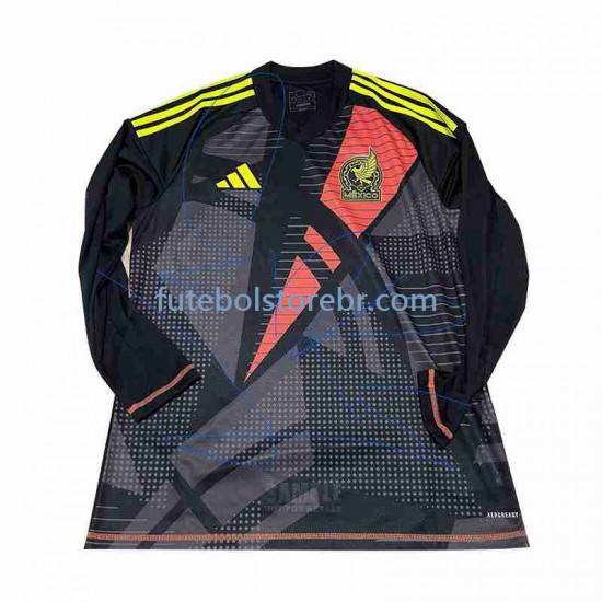 Camisa Goleiro México I 2024 manga longa pro Masculina