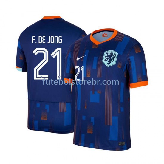 Camisa Países Baixos Frenkie de Jong 21 II Euro 2024 manga curta pro Masculina