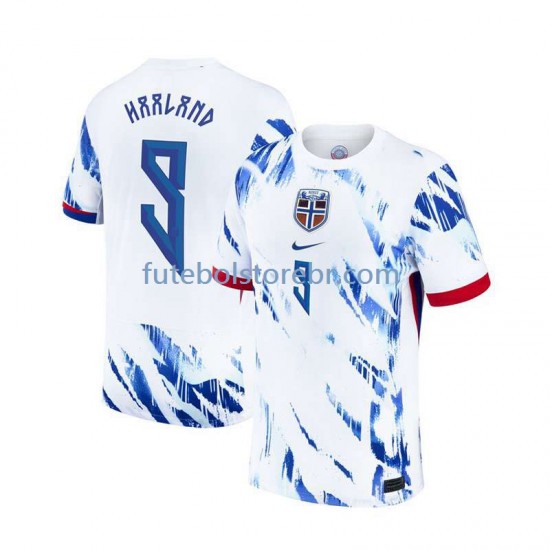 Camisa Noruega Erling Haaland 9 II 2024 manga curta pro Masculina