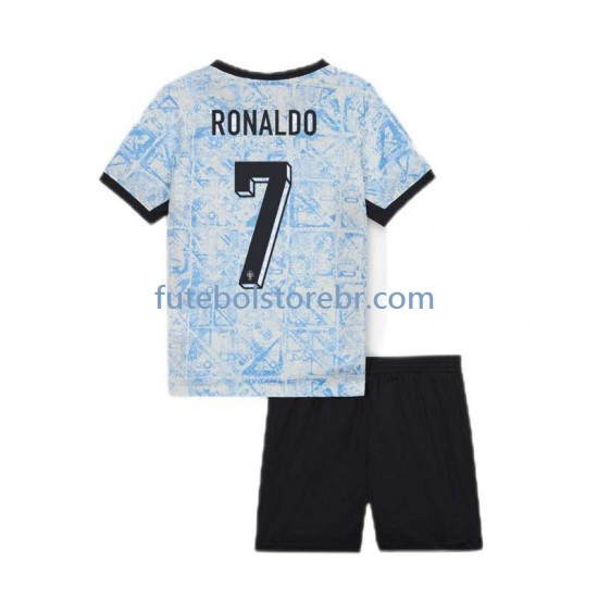 Camisa Portugal Cristiano Ronaldo 7 II Euro 2024 manga curta pro Juvenil