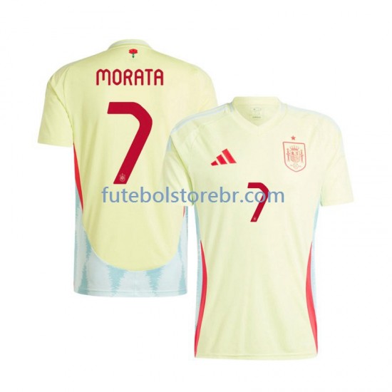 Camisa Espanha Alvaro Morata 7 II Euro 2024 manga curta pro Masculina