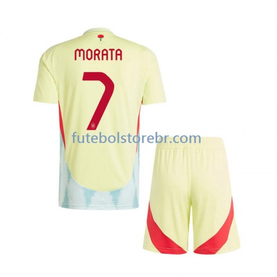 Camisa Espanha Alvaro Morata 7 II Euro 2024 manga curta pro Juvenil