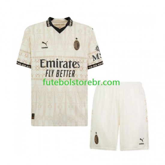 Camisa AC Milan IIII 2023-2024 manga curta pro Juvenil