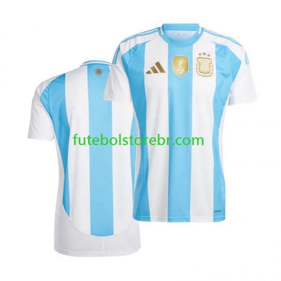 Camisa Argentina Copa America I 2024 manga curta pro Masculina