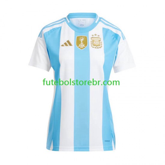 Camisa Argentina Copa America I 2024 manga curta pro Feminino