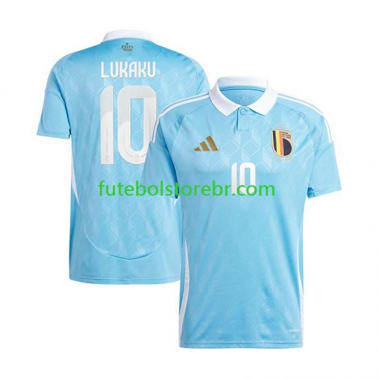 Camisa Bélgica Romelu Lukaku 10 II Euro 2024 manga curta pro Masculina