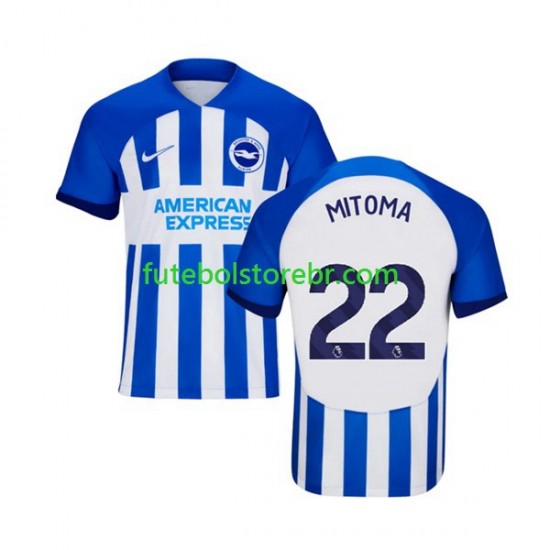 Camisa Brighton Hove Albion Mitoma 22 I 2023-2024 manga curta pro Masculina