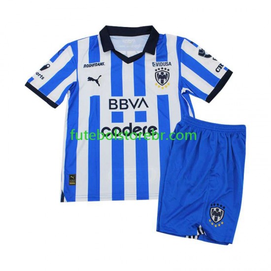 Camisa CF Monterrey I 2023-2024 manga curta pro Juvenil