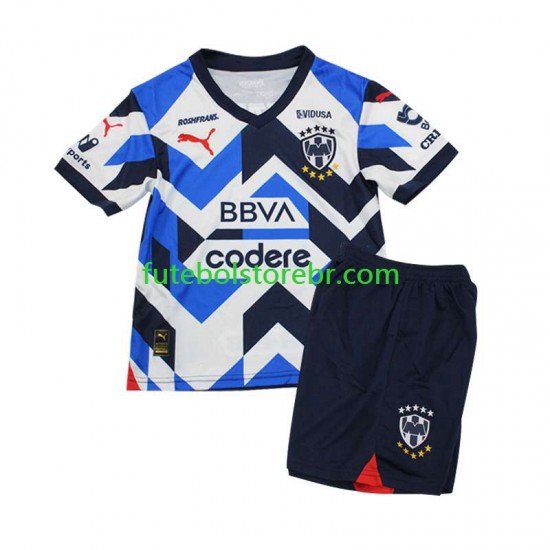 Camisa CF Monterrey III 2023-2024 manga curta pro Juvenil