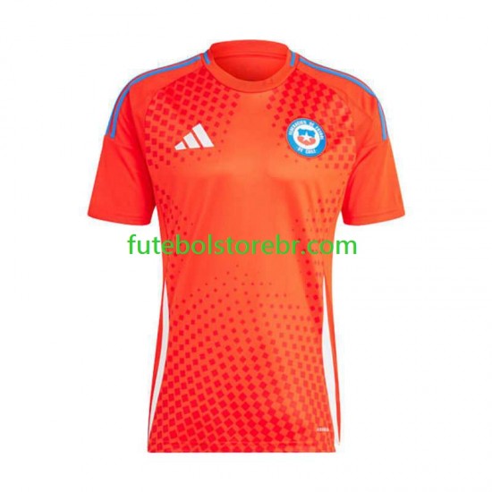 Camisa Chile Copa America I 2024 manga curta pro Masculina