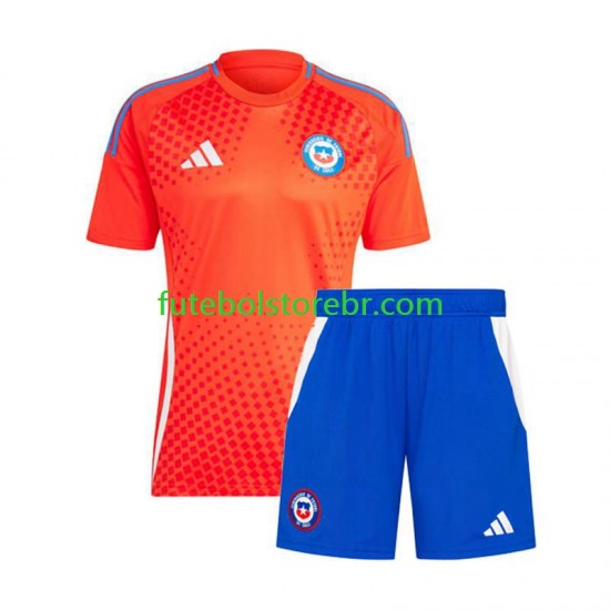 Camisa Chile Copa America II 2024 manga curta pro Juvenil