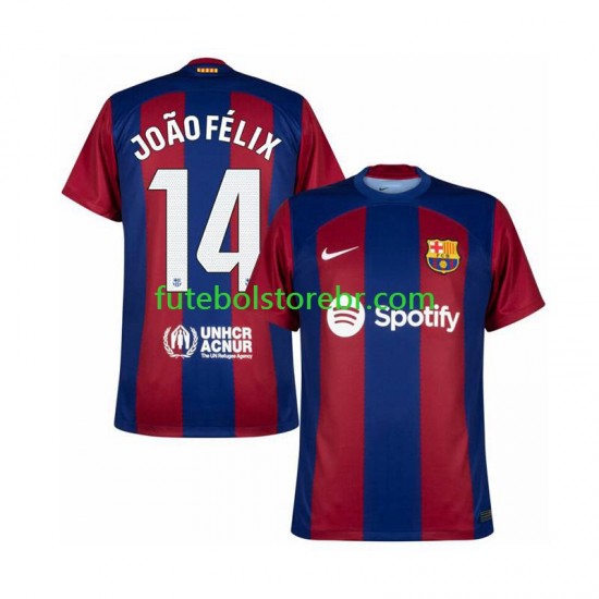 Camisa FC Barcelona Joao Felix 14 I 2023-2024 manga curta pro Masculina