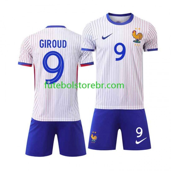 Camisa França Olivier Giroud 9 II Euro 2024 manga curta pro Juvenil