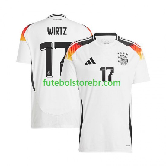 Camisa Alemanha Florian Wirtz 17 I Euro 2024 manga curta pro Masculina