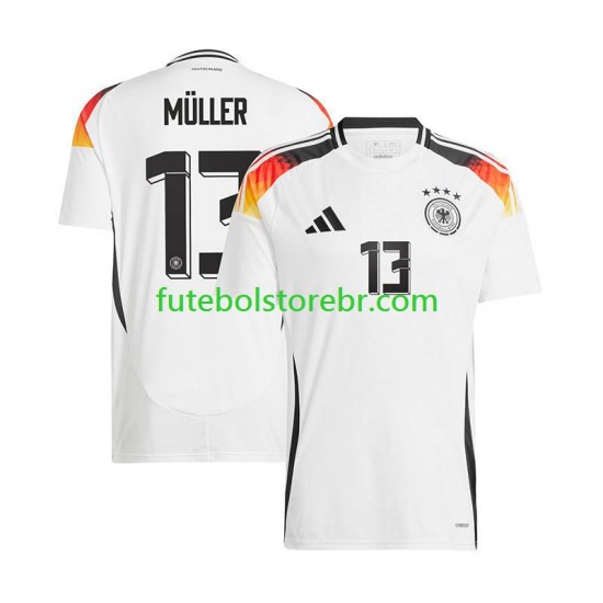 Camisa Alemanha Thomas Muller 13 I Euro 2024 manga curta pro Masculina