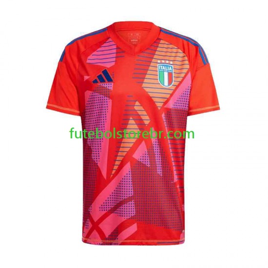 Camisa Goleiro Itália I Euro 2024 manga curta pro Masculina