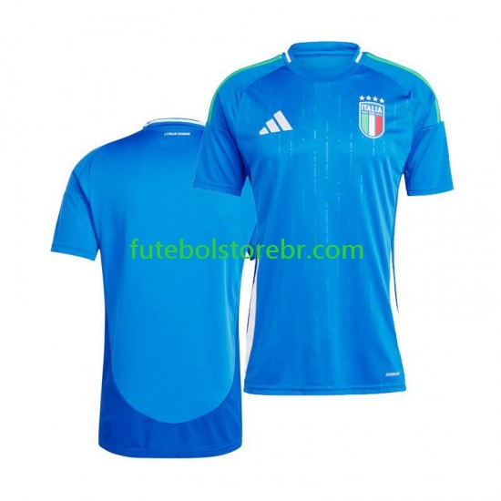 Camisa Itália I Euro 2024 manga curta pro Masculina