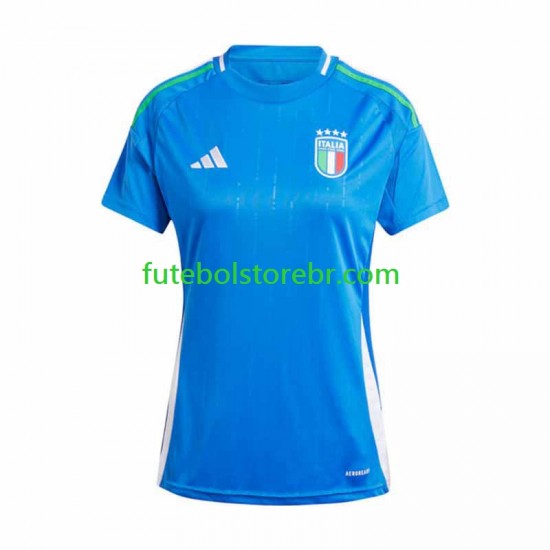 Camisa Itália I Euro 2024 manga curta pro Feminino