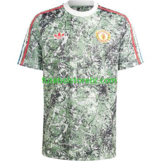 Camisa Manchester United Stone Roses I 2023-2024 manga curta pro Masculina