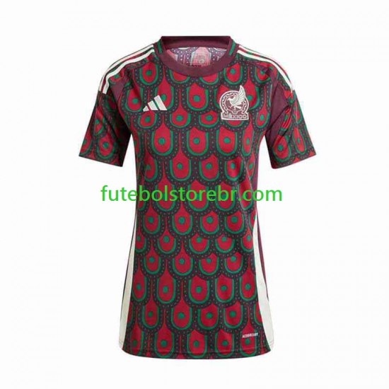 Camisa México Copa America I 2024 manga curta pro Feminino