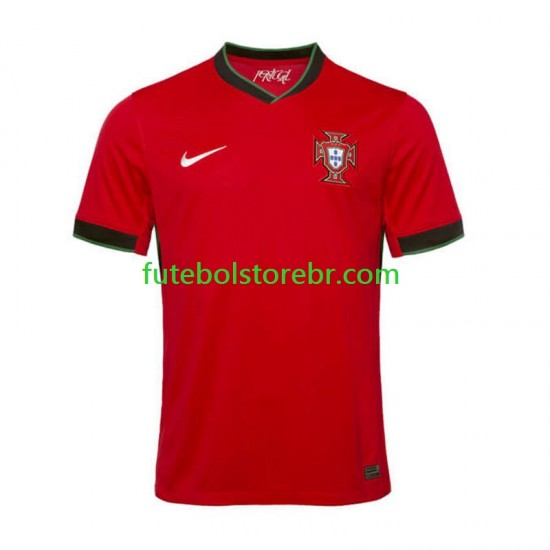 Camisa Portugal I Euro 2024 manga curta pro Masculina