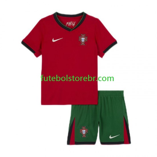 Camisa Portugal I Euro 2024 manga curta pro Juvenil