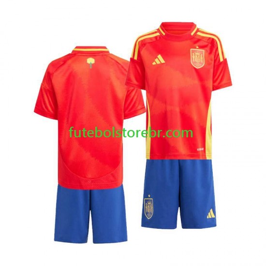 Camisa Espanha I Euro 2024 manga curta pro Juvenil