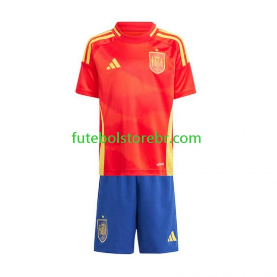 Camisa Espanha I Euro 2024 manga curta pro Juvenil