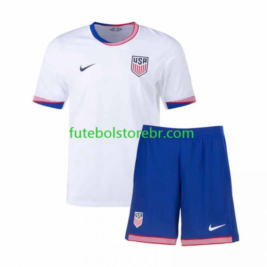 Camisa Estados Unidos I 2024 manga curta pro Juvenil