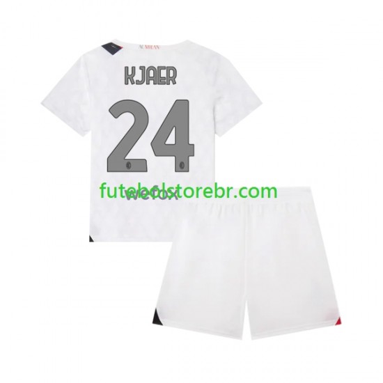 Camisa AC Milan Simon Kjaer 24 II 2023-2024 manga curta pro Juvenil