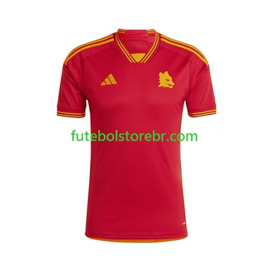 Camisa AS Roma I 2023-2024 manga curta pro Masculina