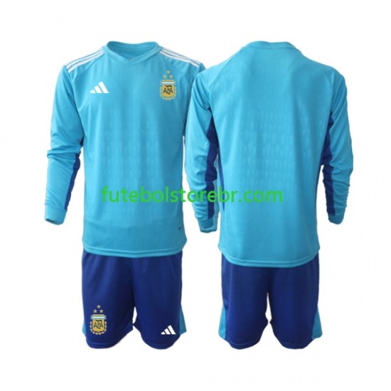 Camisa Goleiro Argentina III 2023 manga longa pro Juvenil