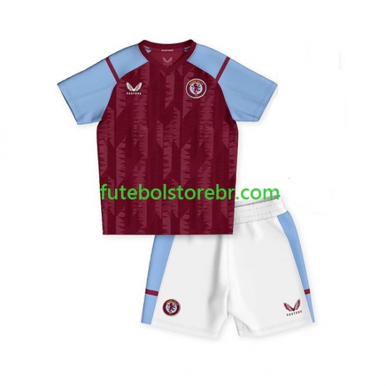 Camisa Aston Villa I 2023-2024 manga curta pro Juvenil