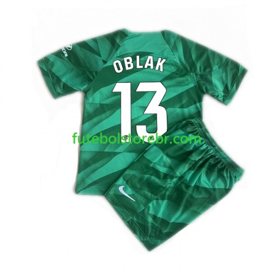 Camisa Goleiro Atlético de Madrid JAN OBLAK 13 II 2023-2024 manga curta pro Juvenil