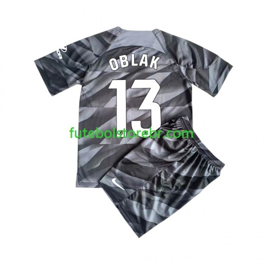 Camisa Goleiro Atlético de Madrid JAN OBLAK 13 I 2023-2024 manga curta pro Juvenil