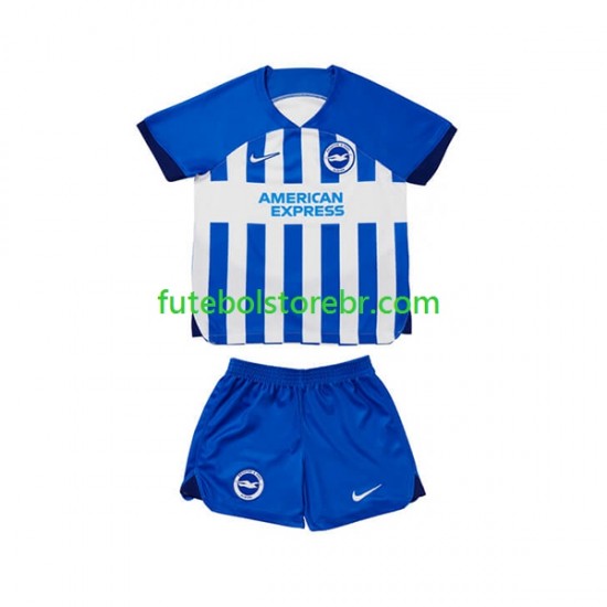 Camisa Brighton Hove Albion I 2023-2024 manga curta pro Juvenil