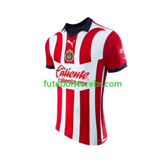 Camisa CD Guadalajara I 2023-2024 manga curta pro Masculina